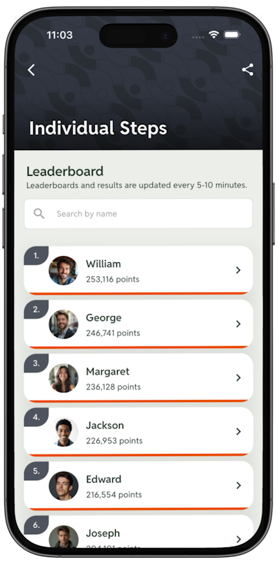 MoveZenGo leaderboard screen
